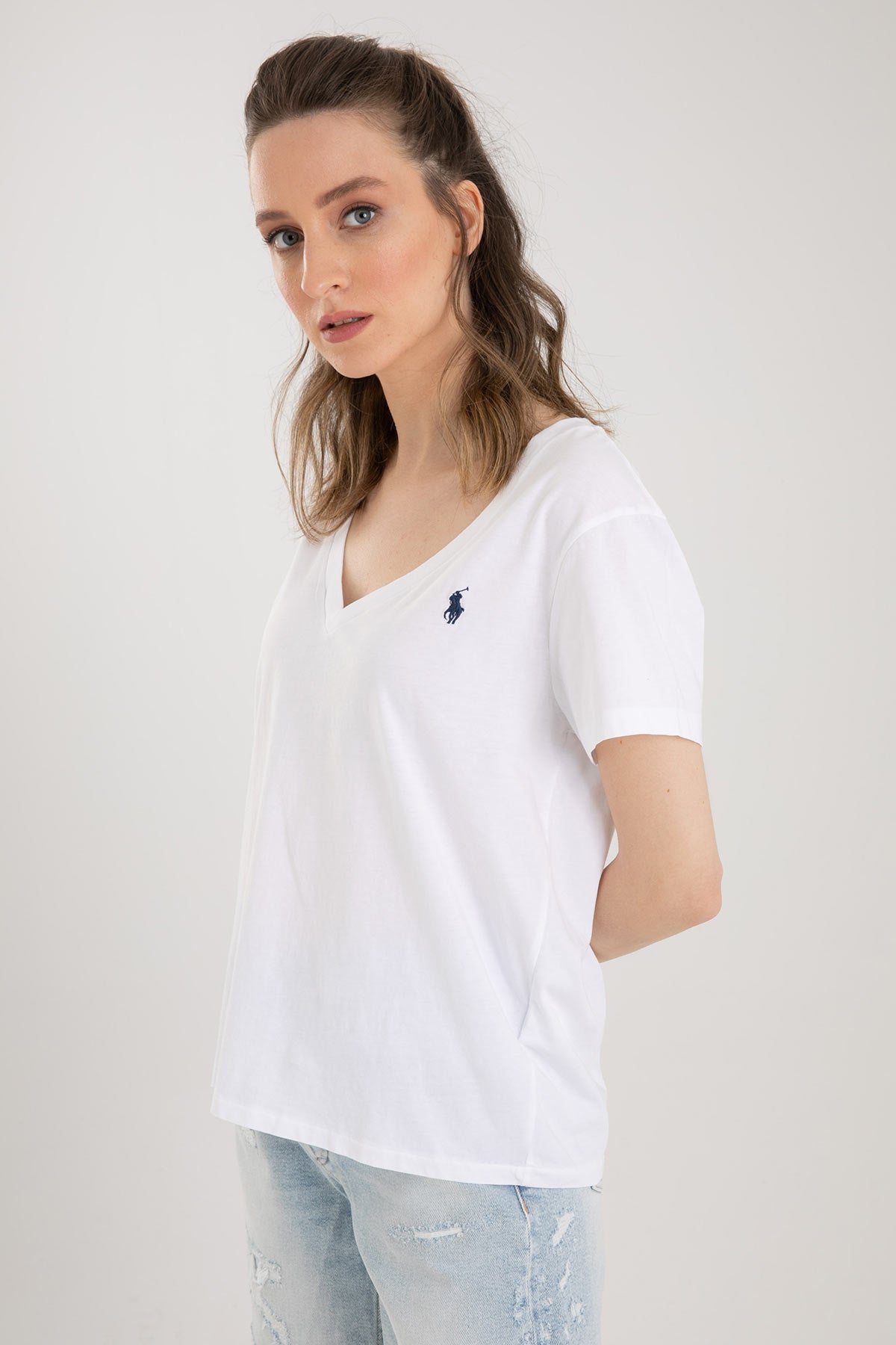 Polo Ralph Lauren Custom Fit V Yaka T-shirt-Libas Trendy Fashion Store