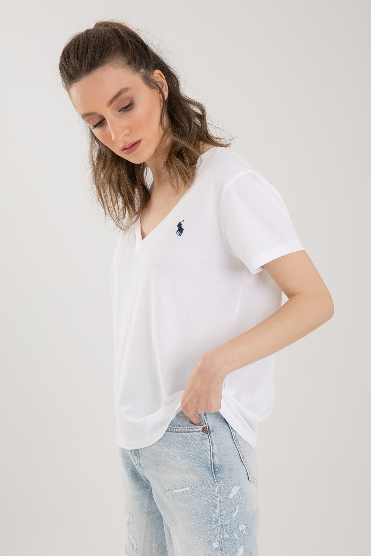 Polo Ralph Lauren Custom Fit V Yaka T-shirt-Libas Trendy Fashion Store