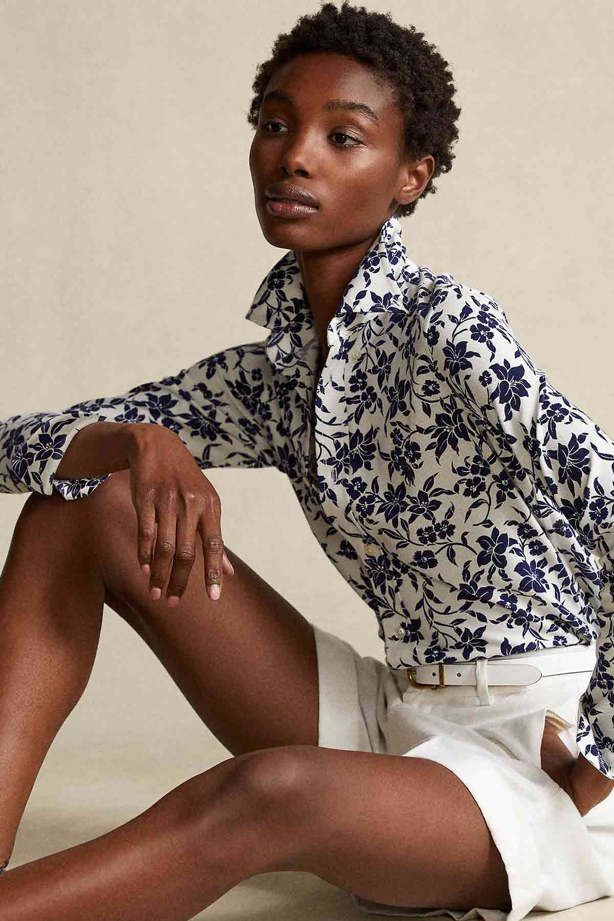 Polo Ralph Lauren Çiçek Desenli Knit Oxford Gömlek-Libas Trendy Fashion Store