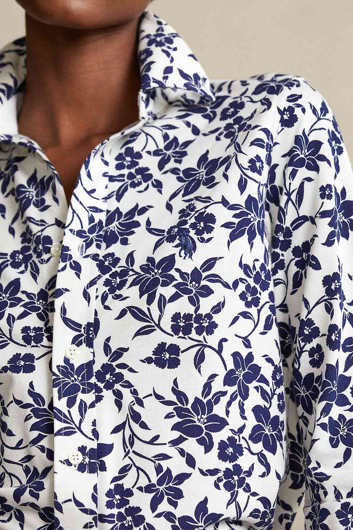 Polo Ralph Lauren Çiçek Desenli Knit Oxford Gömlek-Libas Trendy Fashion Store