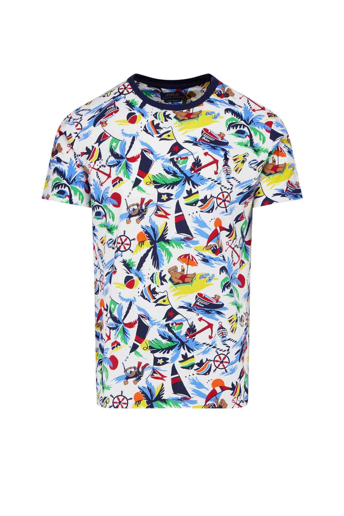 Polo Ralph Lauren Tropikal Desenli Custom Slim Fit T-shirt-Libas Trendy Fashion Store