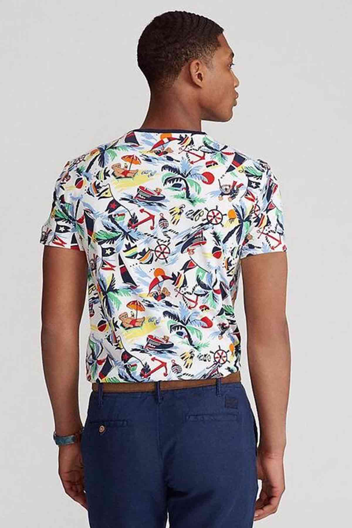 Polo Ralph Lauren Tropikal Desenli Custom Slim Fit T-shirt-Libas Trendy Fashion Store