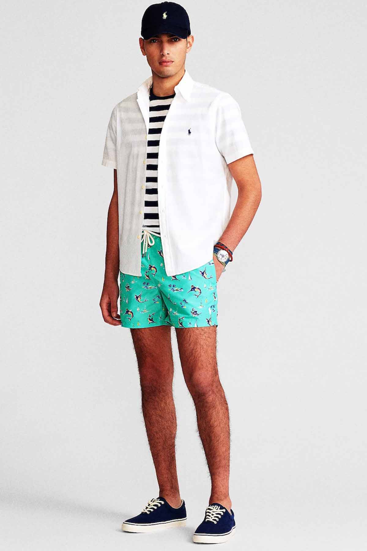 Polo Ralph Lauren Marin Desenli Slim Fit Şort Mayo-Libas Trendy Fashion Store