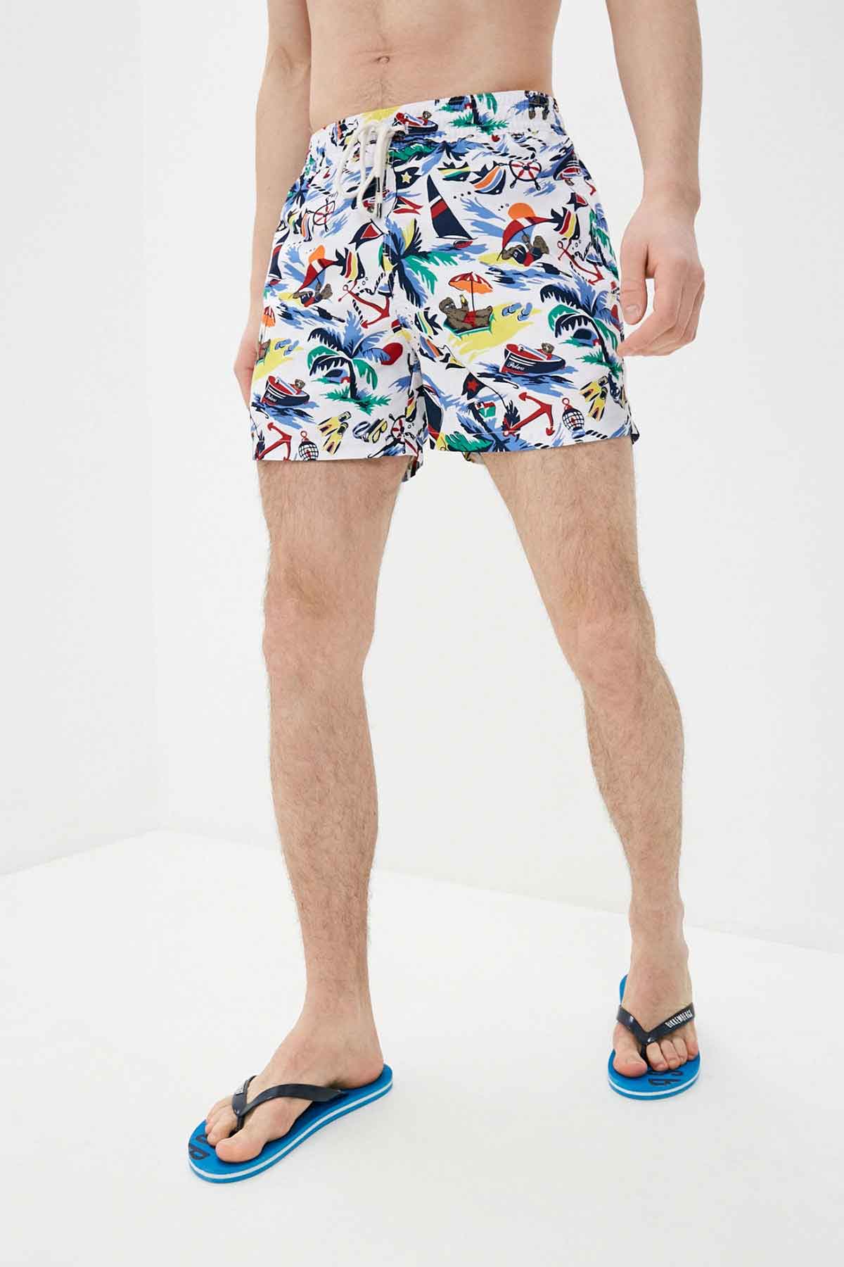 Polo Ralph Lauren Tropik Desenli Slim Fit Şort Mayo-Libas Trendy Fashion Store