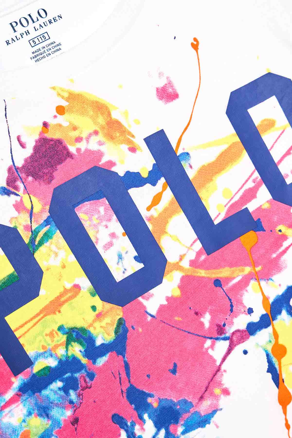 Polo Ralph Lauren 4 Yaş Kız Çocuk Boya Efektli T-shirt-Libas Trendy Fashion Store