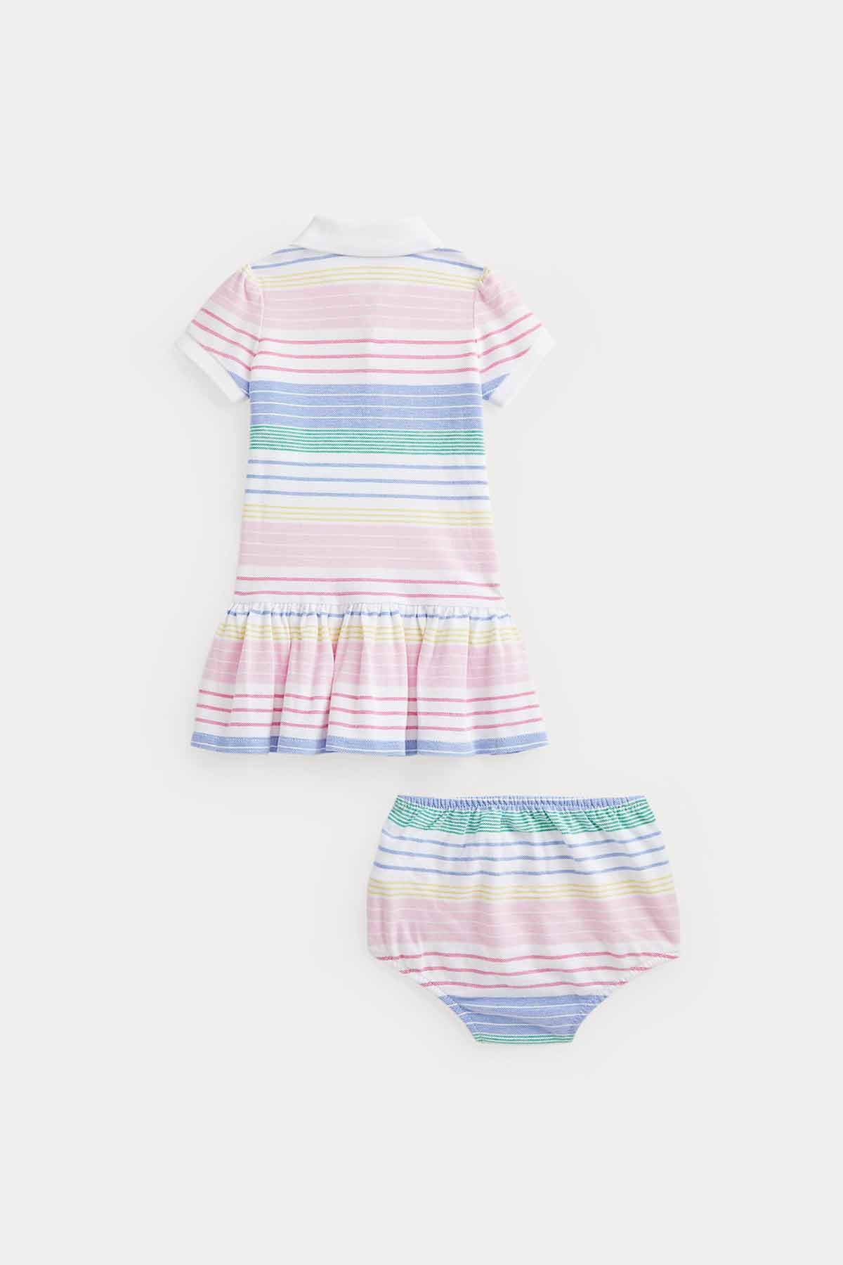 Polo Ralph Lauren 9-18 Ay Kız Bebek Polo Yaka Çizgili Elbise-Libas Trendy Fashion Store
