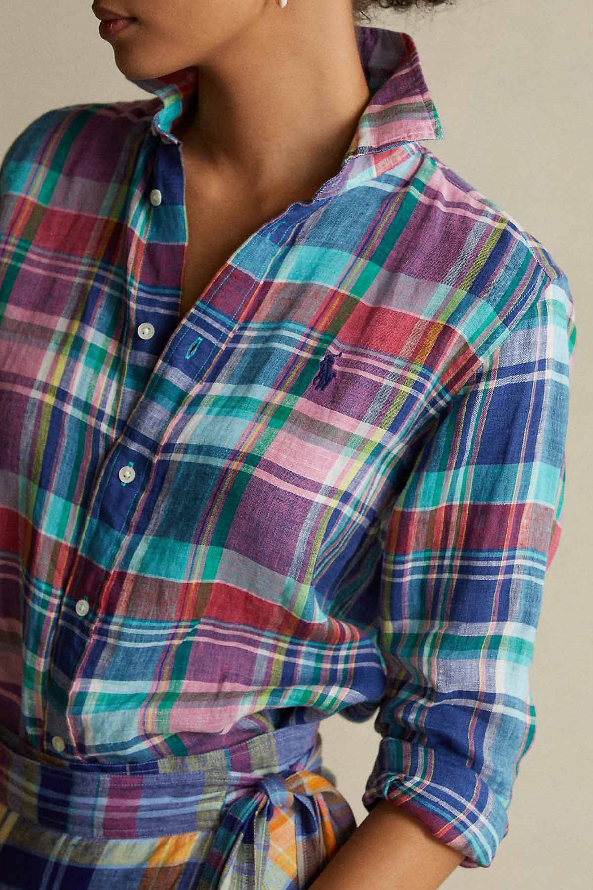 Polo Ralph Lauren Classic Fit Renkli Ekoseli Keten Gömlek-Libas Trendy Fashion Store