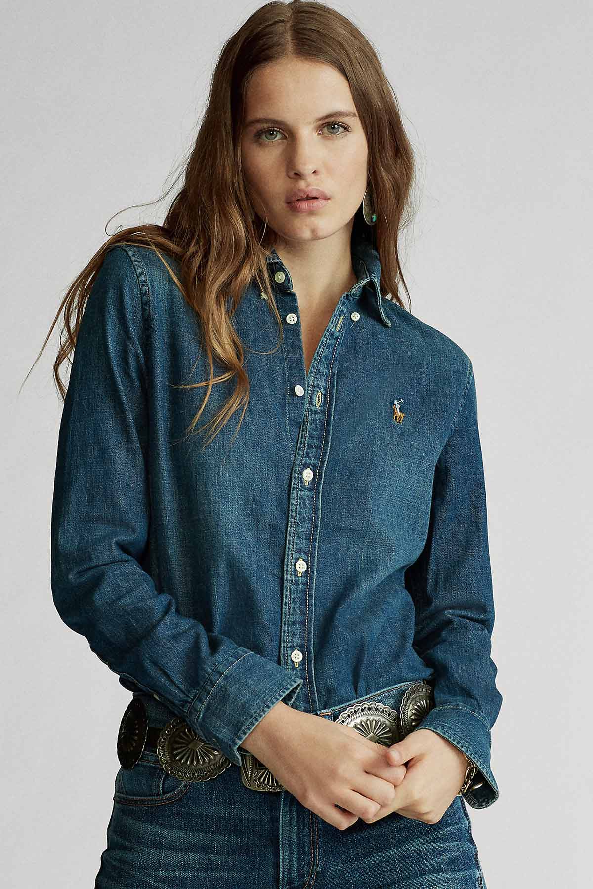 Polo Ralph Lauren Custom Fit Denim Gömlek-Libas Trendy Fashion Store