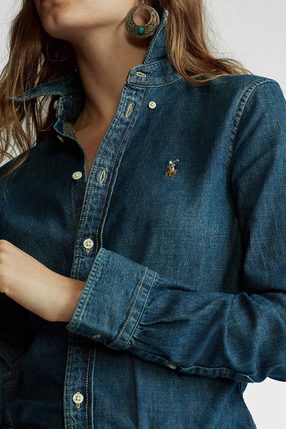 Polo Ralph Lauren Custom Fit Denim Gömlek-Libas Trendy Fashion Store