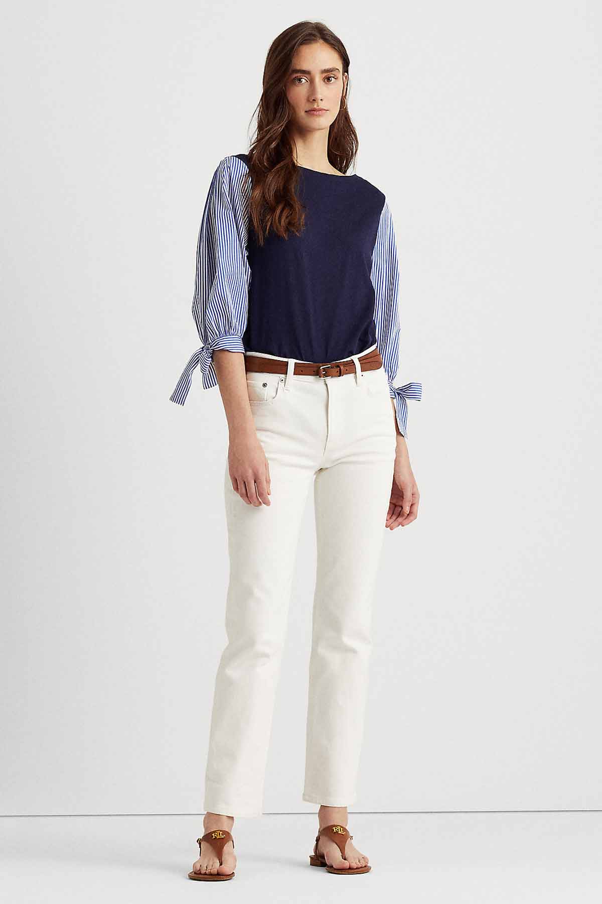 Polo Ralph Lauren Kayık Yaka Çizgili Kollu T-shirt-Libas Trendy Fashion Store