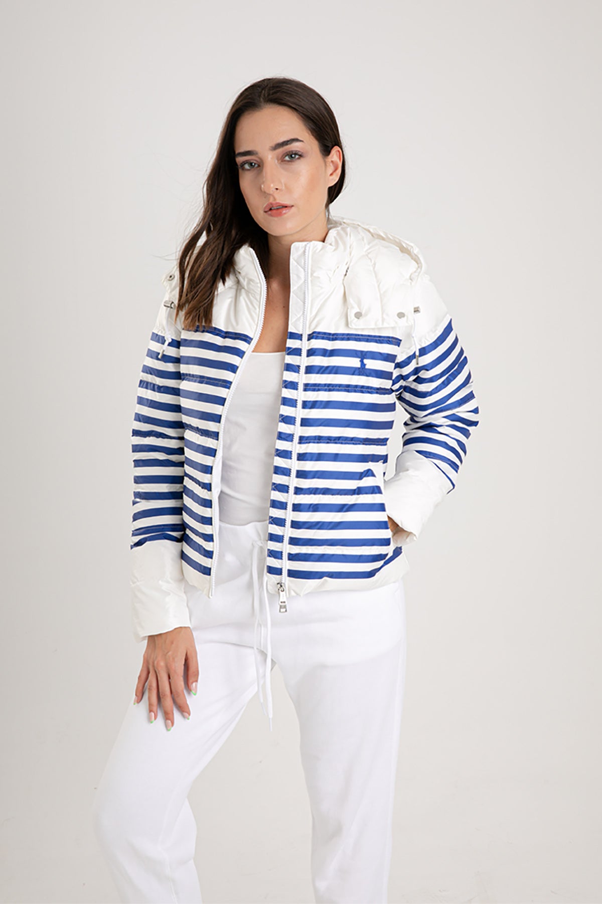 Polo Ralph Lauren Çizgili Puffer Mont-Libas Trendy Fashion Store