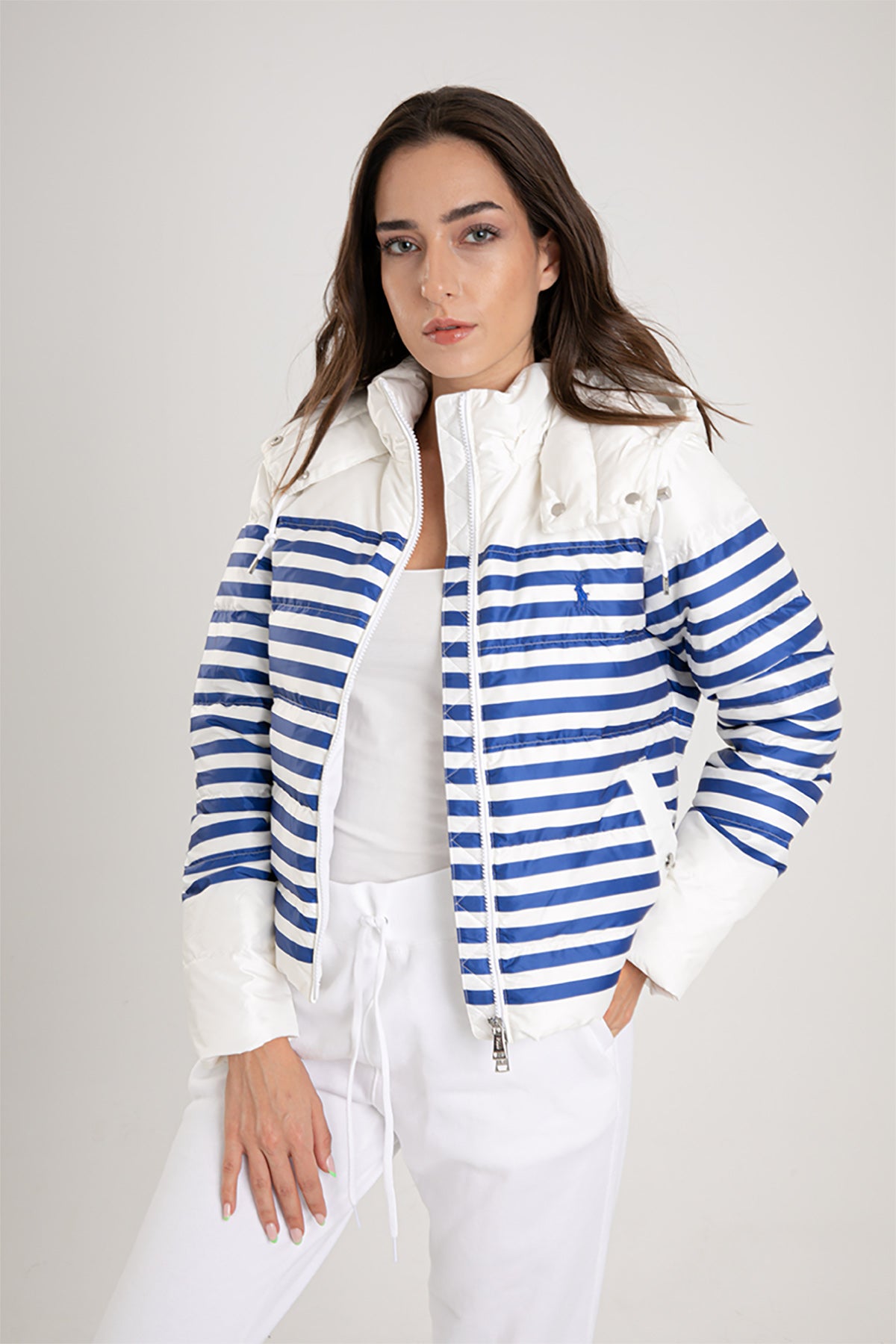 Polo Ralph Lauren Çizgili Puffer Mont-Libas Trendy Fashion Store