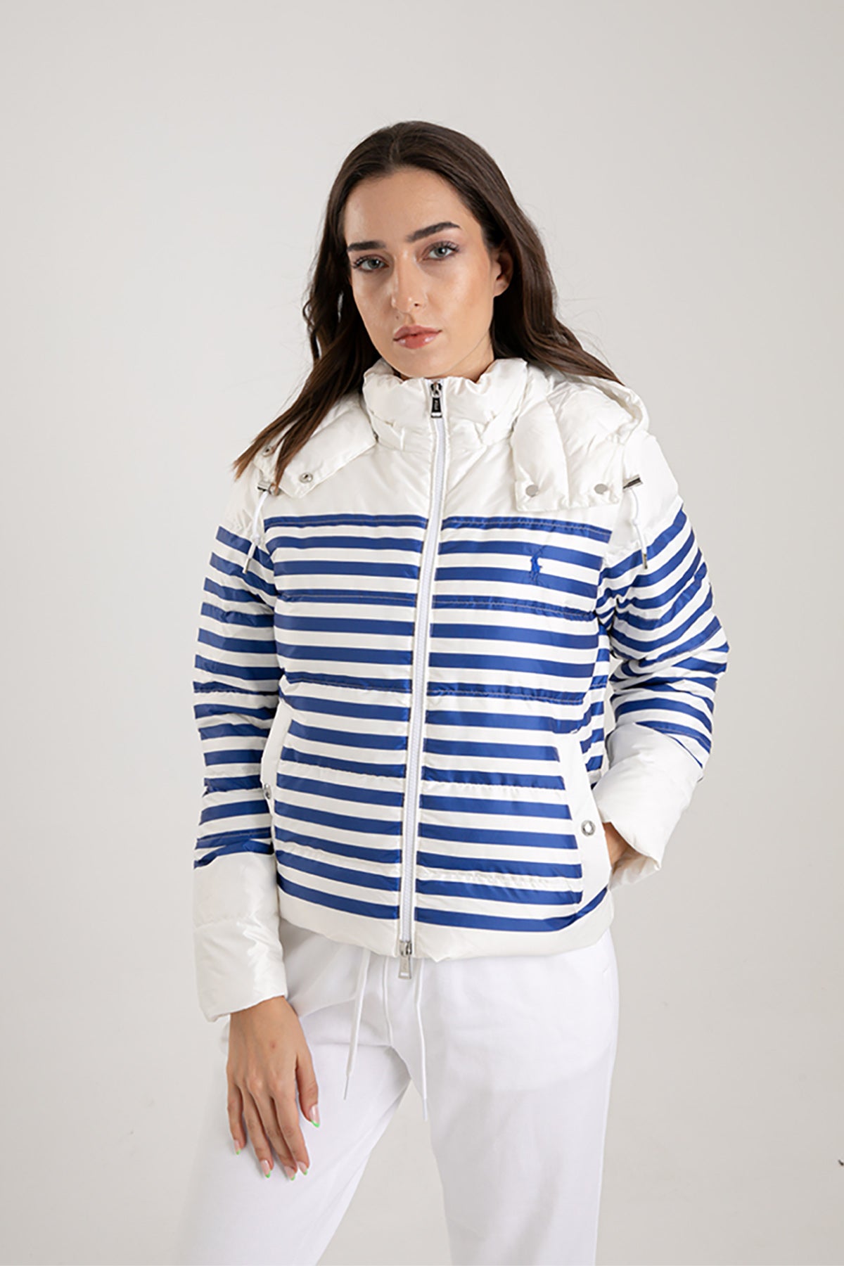 Polo Ralph Lauren Çizgili Puffer Mont-Libas Trendy Fashion Store