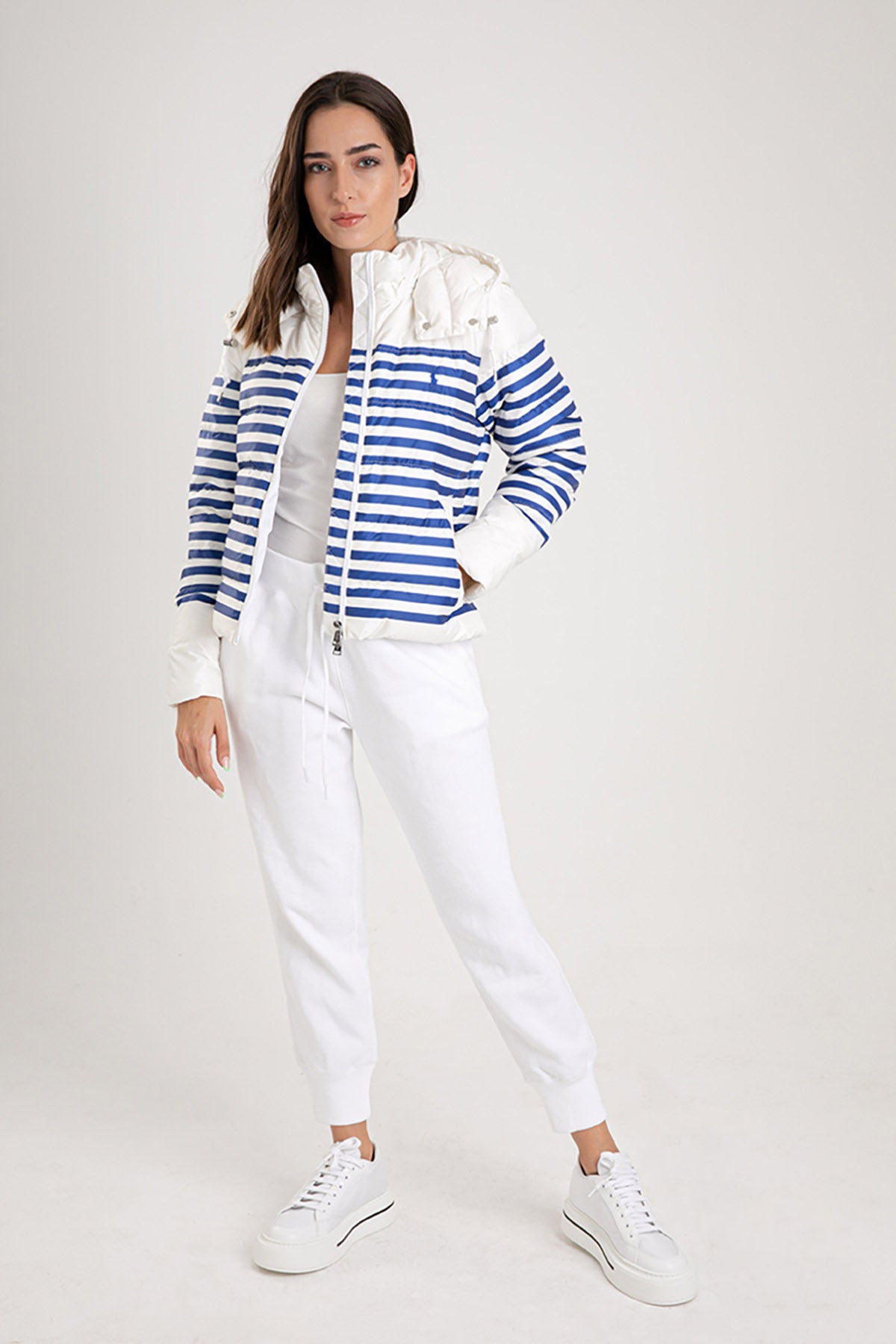 Polo Ralph Lauren Çizgili Puffer Mont-Libas Trendy Fashion Store