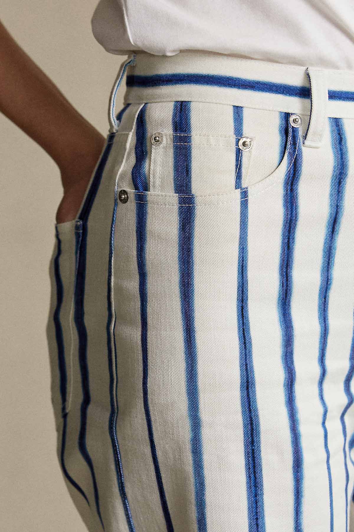 Polo Ralph Lauren Çizgili Yüksek Bel Crop Paça Pantolon-Libas Trendy Fashion Store