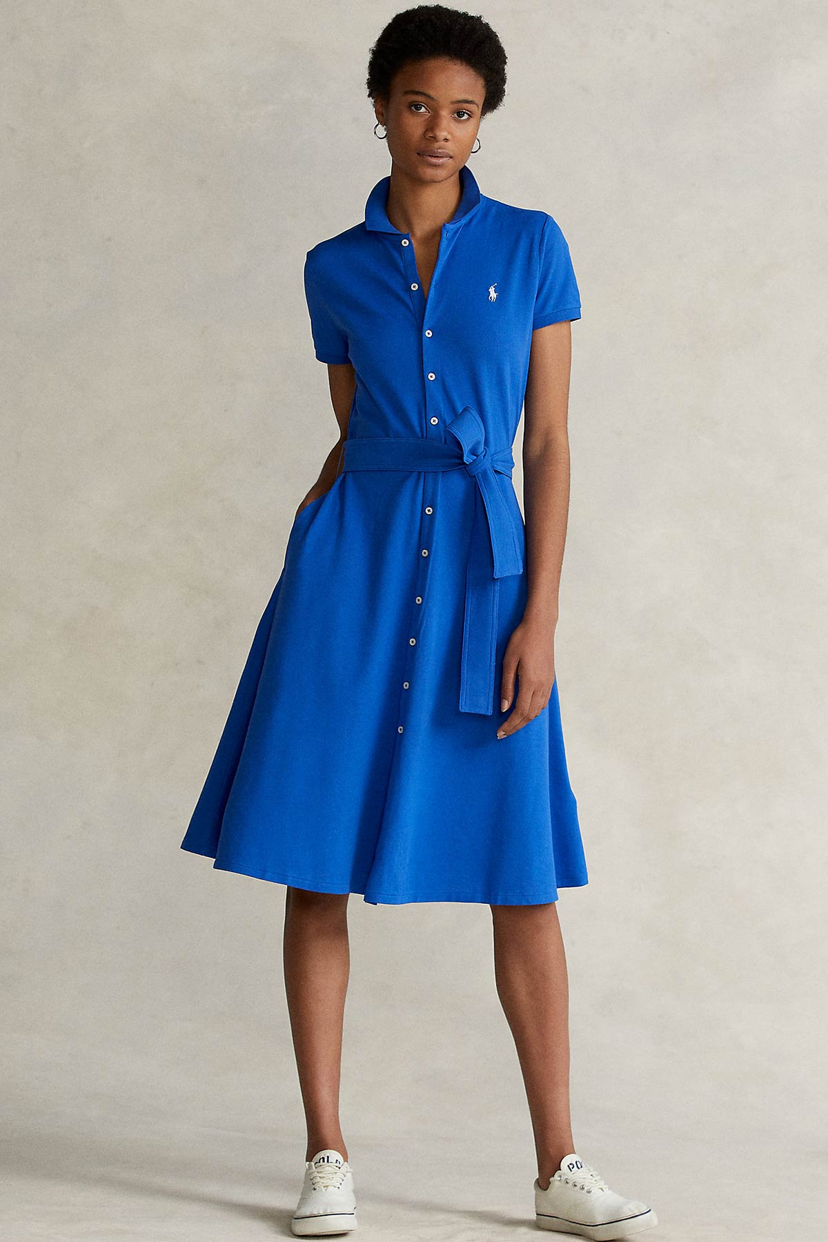 Polo Ralph Lauren A Kesim Belden Kuşaklı Polo Yaka Gömlek Elbise-Libas Trendy Fashion Store