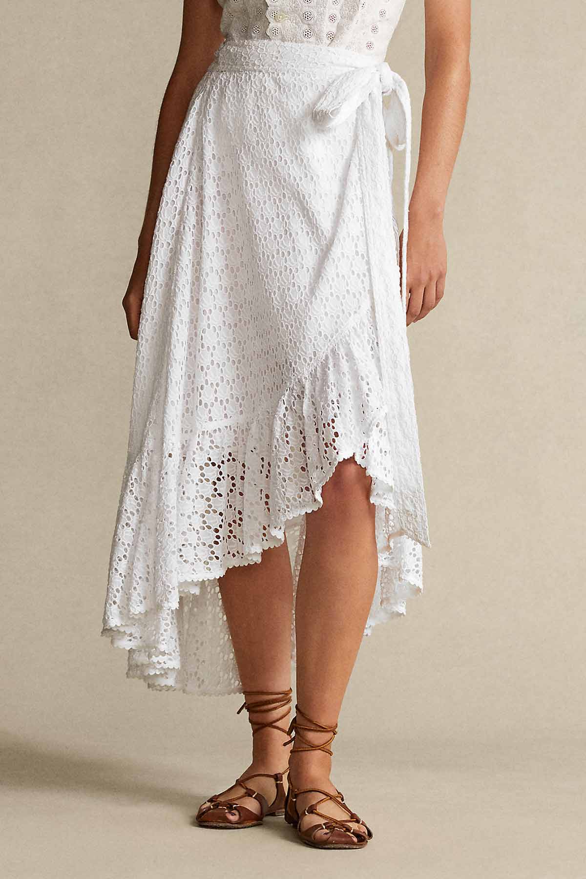 Polo Ralph Lauren Fisto İşlemeli Yüksek Bel Asimetrik Etek-Libas Trendy Fashion Store