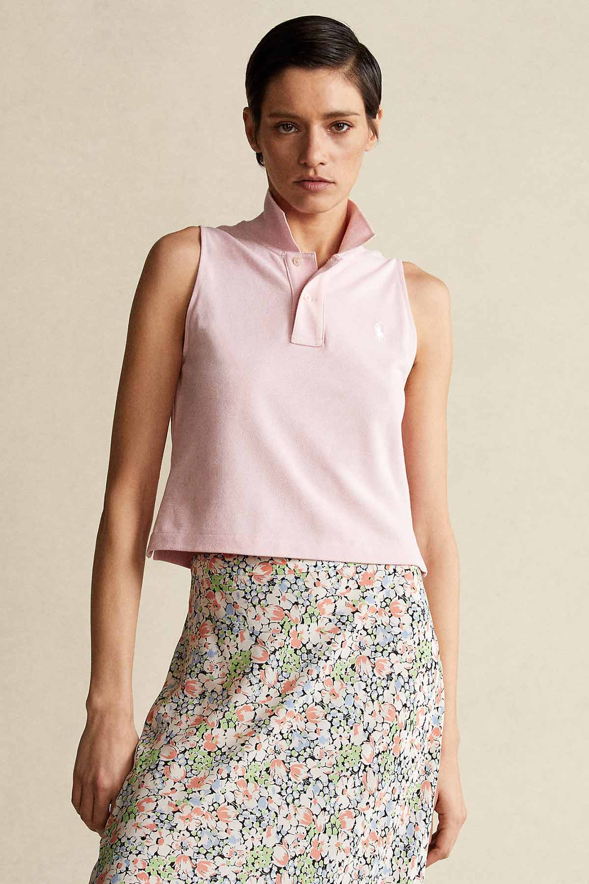 Polo Ralph Lauren Polo Yaka Kolsuz Crop T-shirt-Libas Trendy Fashion Store