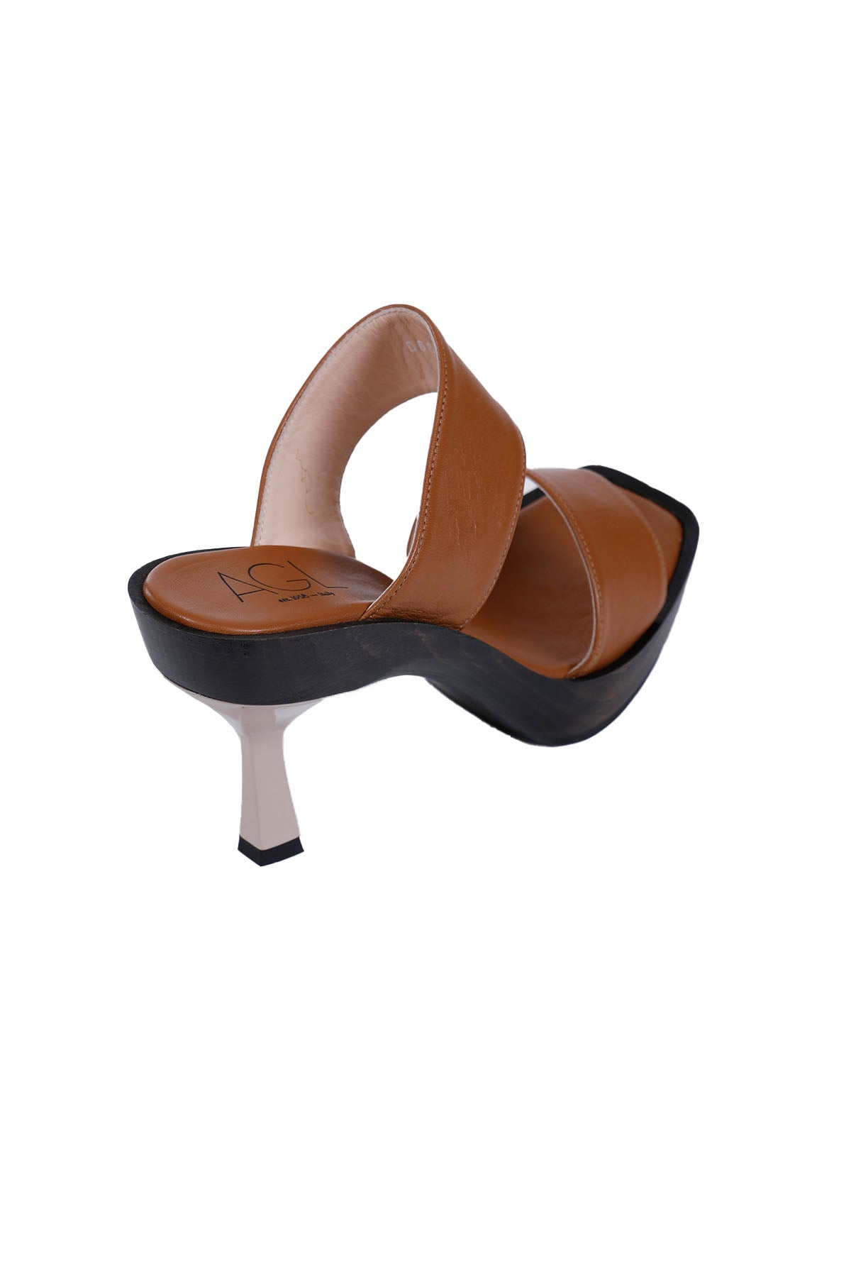 Agl Surin Brandy Küt Burun Topuklu Mule Terlik-Libas Trendy Fashion Store