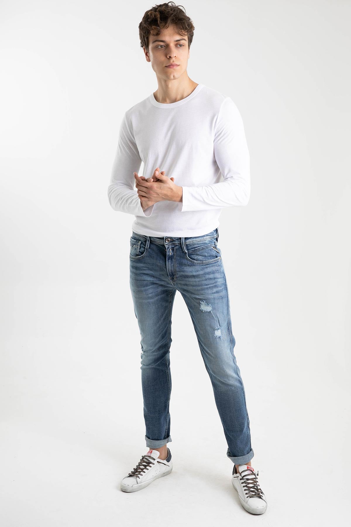 Replay Yırtıklı Eskitmeli Anbass Slim Fit Jeans-Libas Trendy Fashion Store