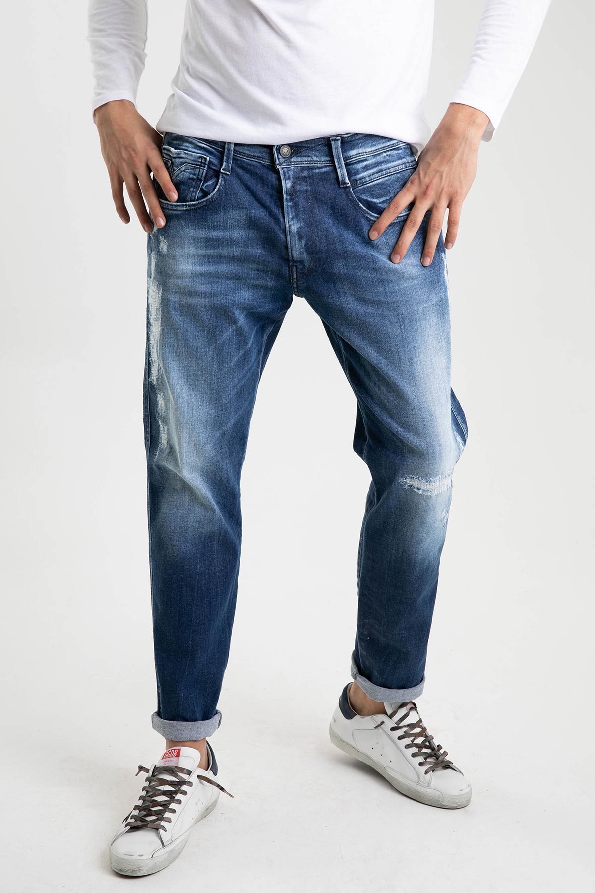 Replay Yırtıklı Anbass Slim Fit Jeans-Libas Trendy Fashion Store