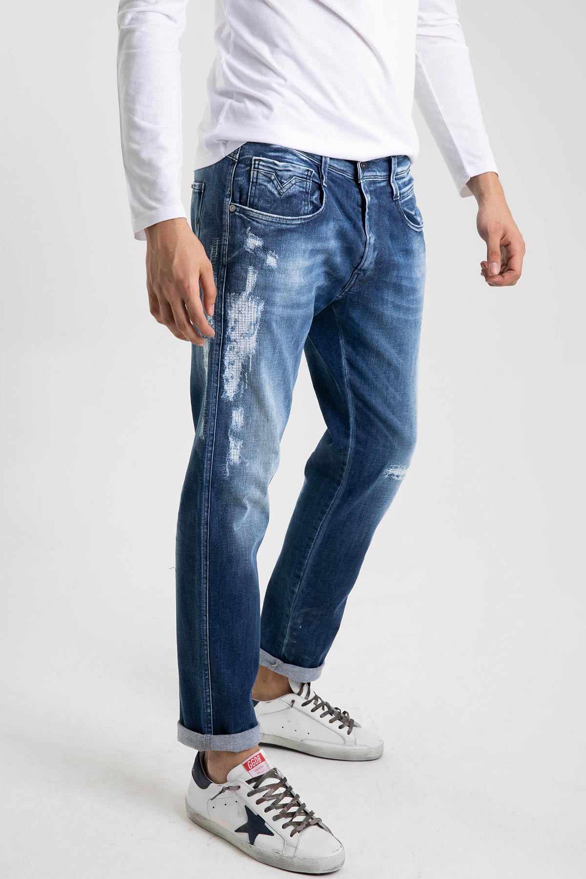 Replay Yırtıklı Anbass Slim Fit Jeans-Libas Trendy Fashion Store