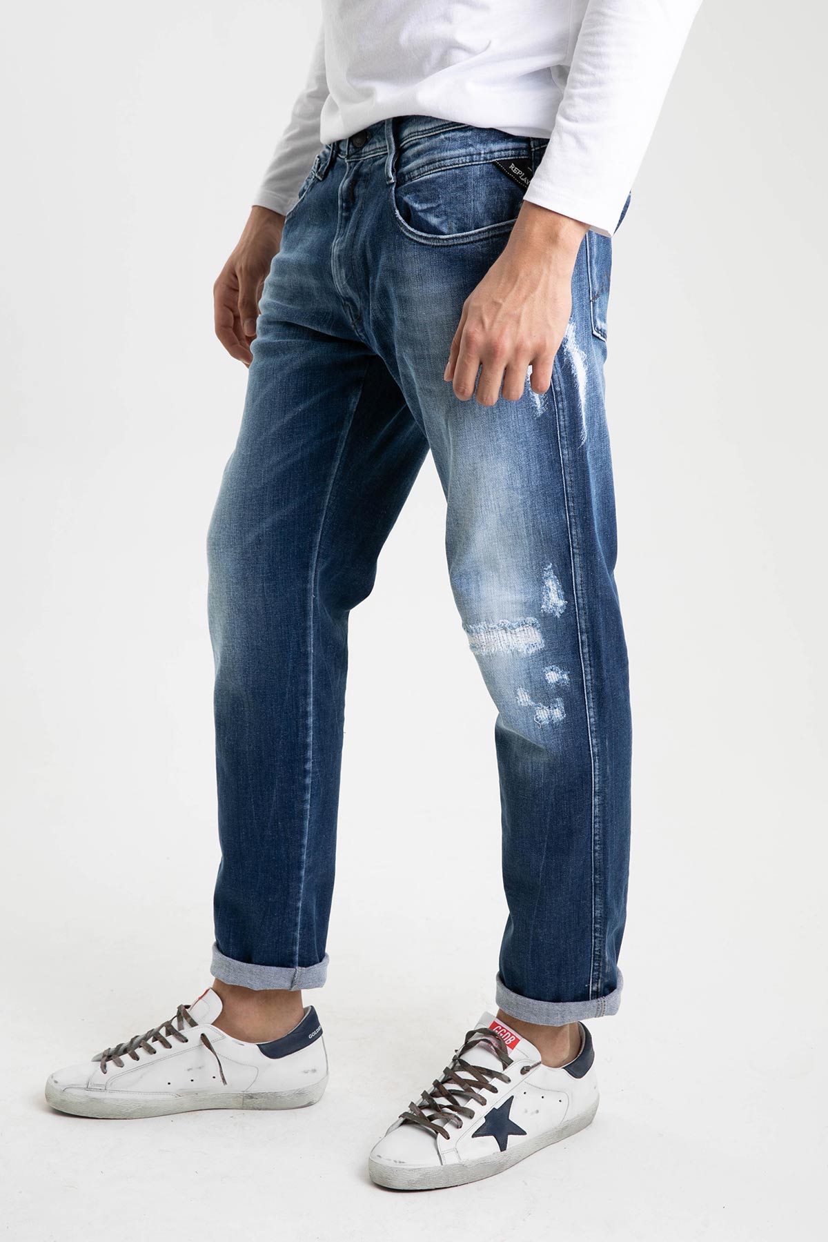 Replay Yırtıklı Anbass Slim Fit Jeans-Libas Trendy Fashion Store