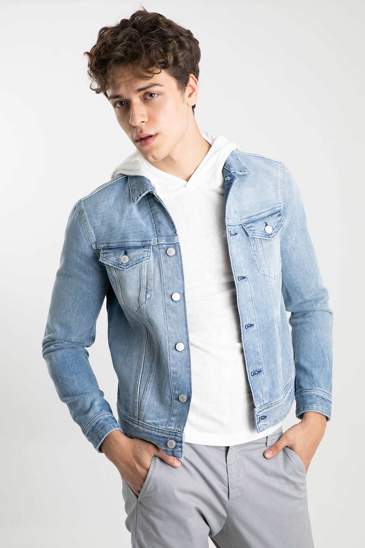 Replay Slim Fit Açık Yıkama Denim Ceket-Libas Trendy Fashion Store