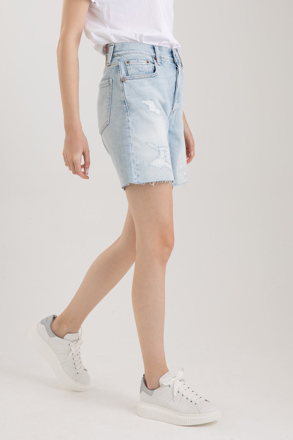 Replay Yüksek Bel Jean Şort-Libas Trendy Fashion Store