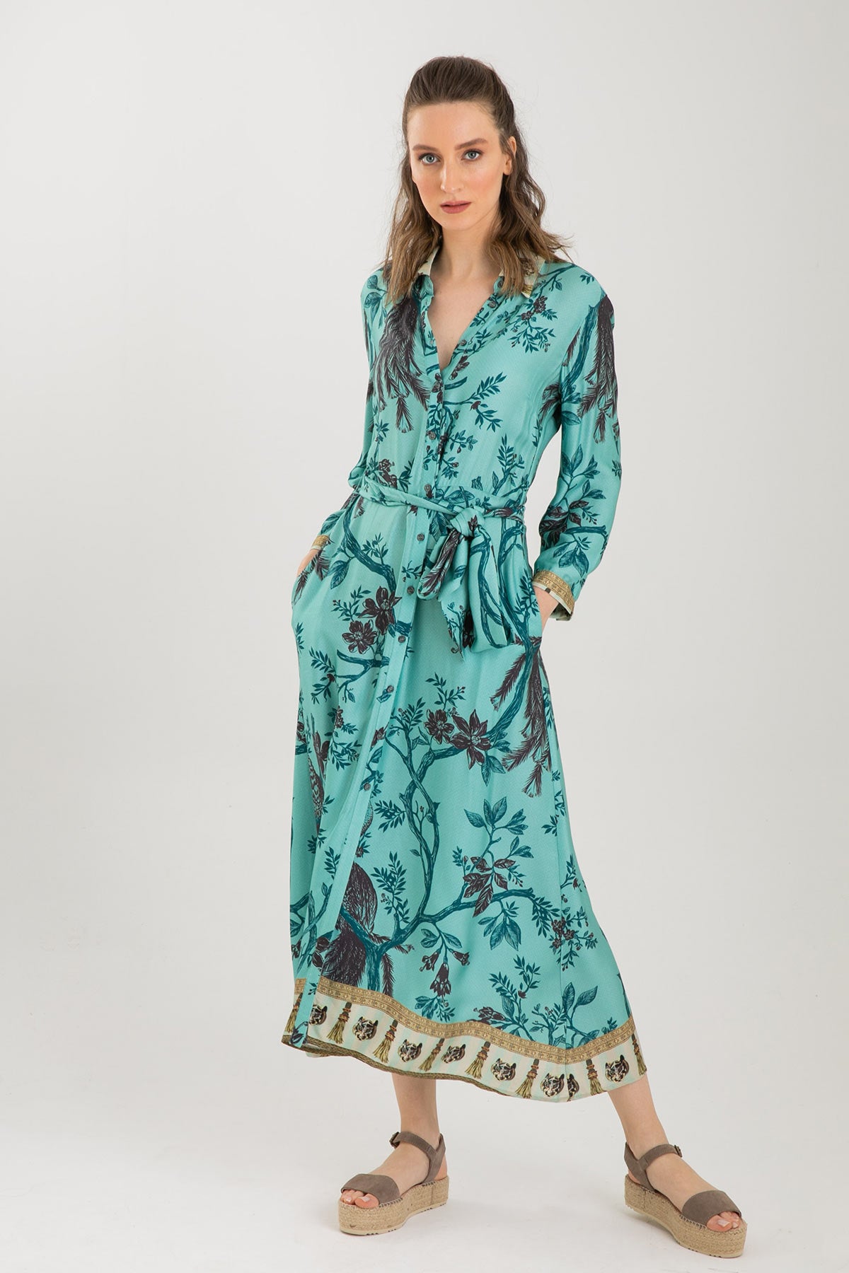 Replay Belden Kuşaklı Maxi Elbise-Libas Trendy Fashion Store