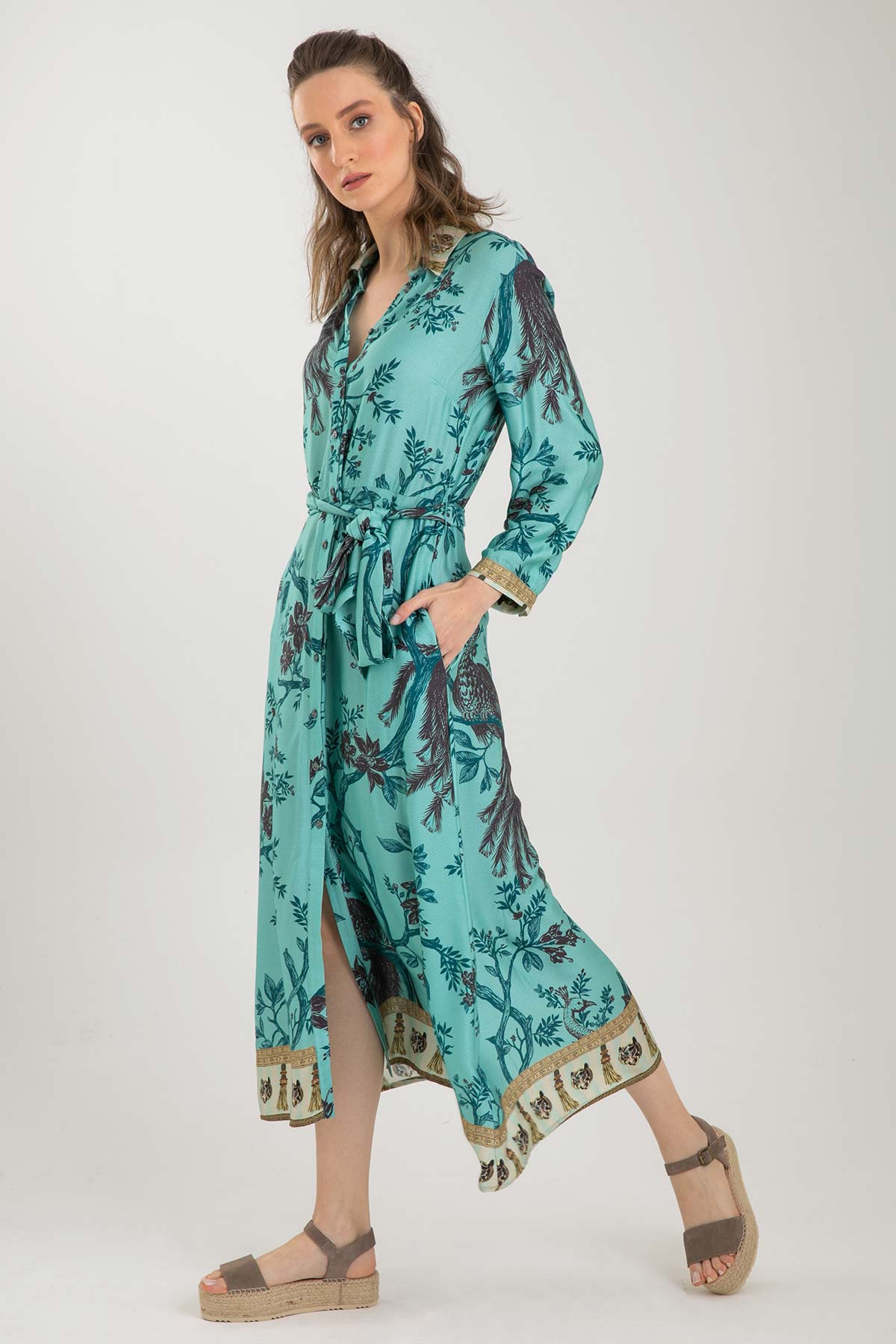 Replay Belden Kuşaklı Maxi Elbise-Libas Trendy Fashion Store