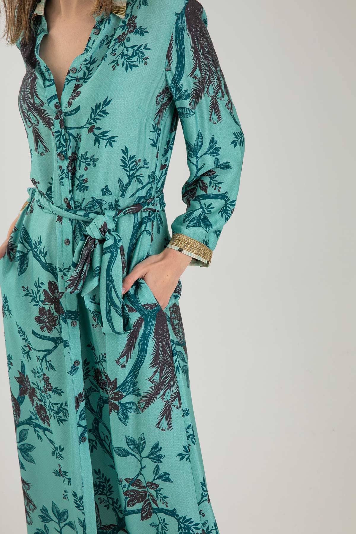 Replay Belden Kuşaklı Maxi Elbise-Libas Trendy Fashion Store