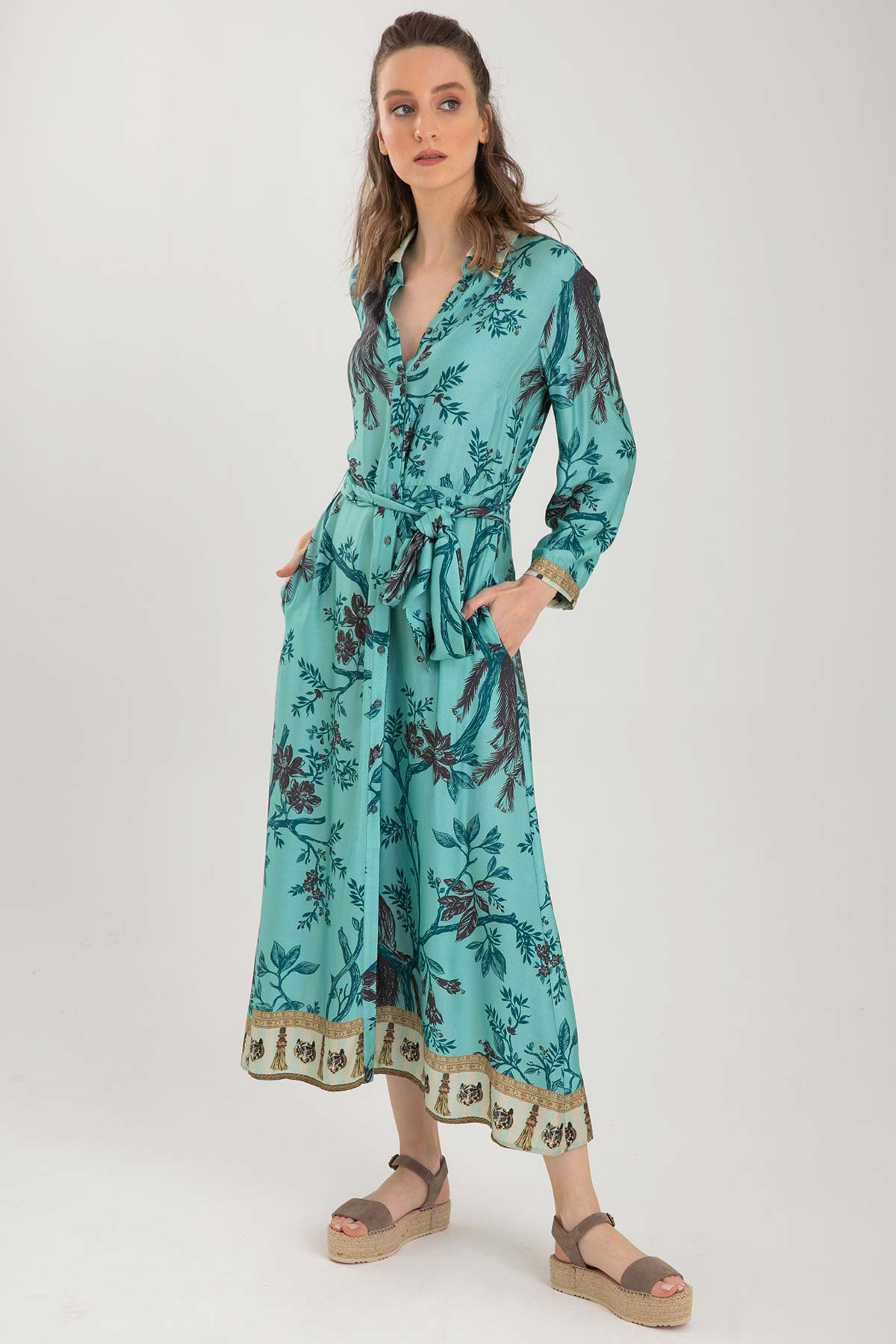 Replay Belden Kuşaklı Maxi Elbise-Libas Trendy Fashion Store