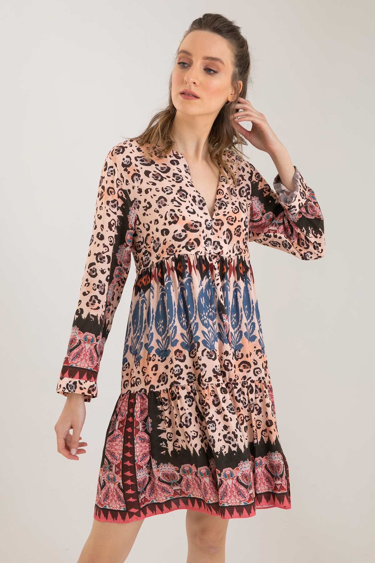 Replay V Yaka Diz Üstü Elbise-Libas Trendy Fashion Store