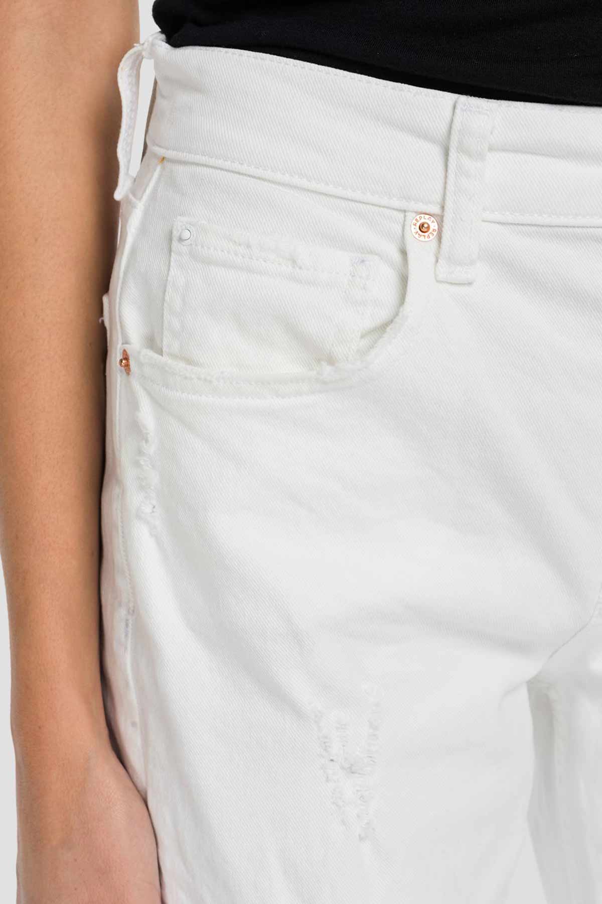 Replay Majike Yüksek Bel Straight Crop Paça Jeans-Libas Trendy Fashion Store