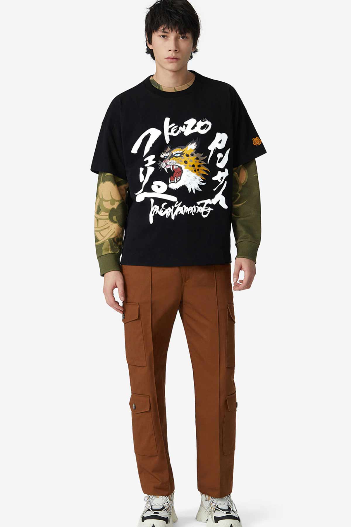 Kenzo Bol Kesim Çita Logolu T-shirt-Libas Trendy Fashion Store