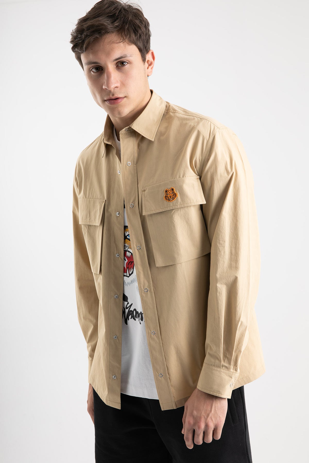 Kenzo Çıtçıt Düğmeli Kapaklı Cepli Gömlek-Libas Trendy Fashion Store