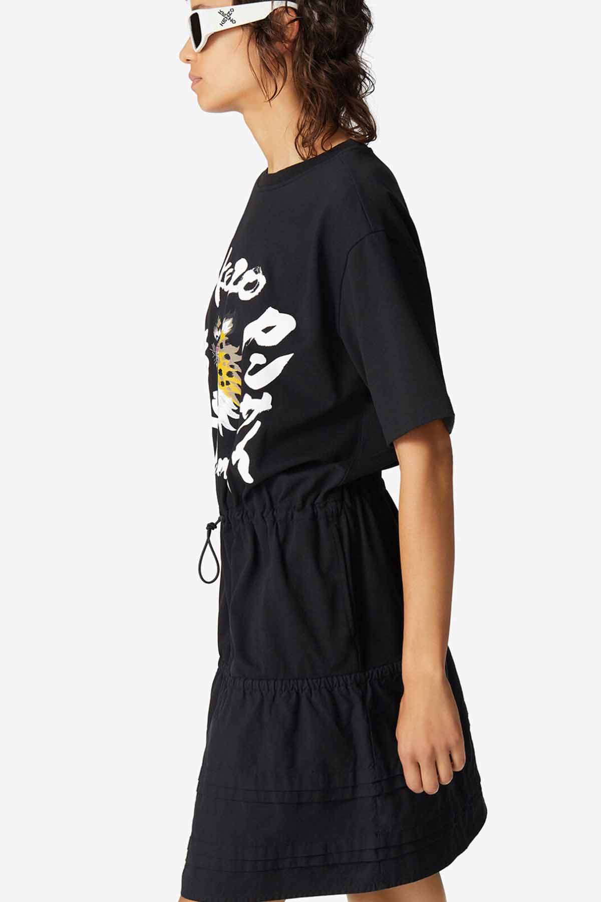 Kenzo Çita Logolu Belden Büzgülü Elbise-Libas Trendy Fashion Store