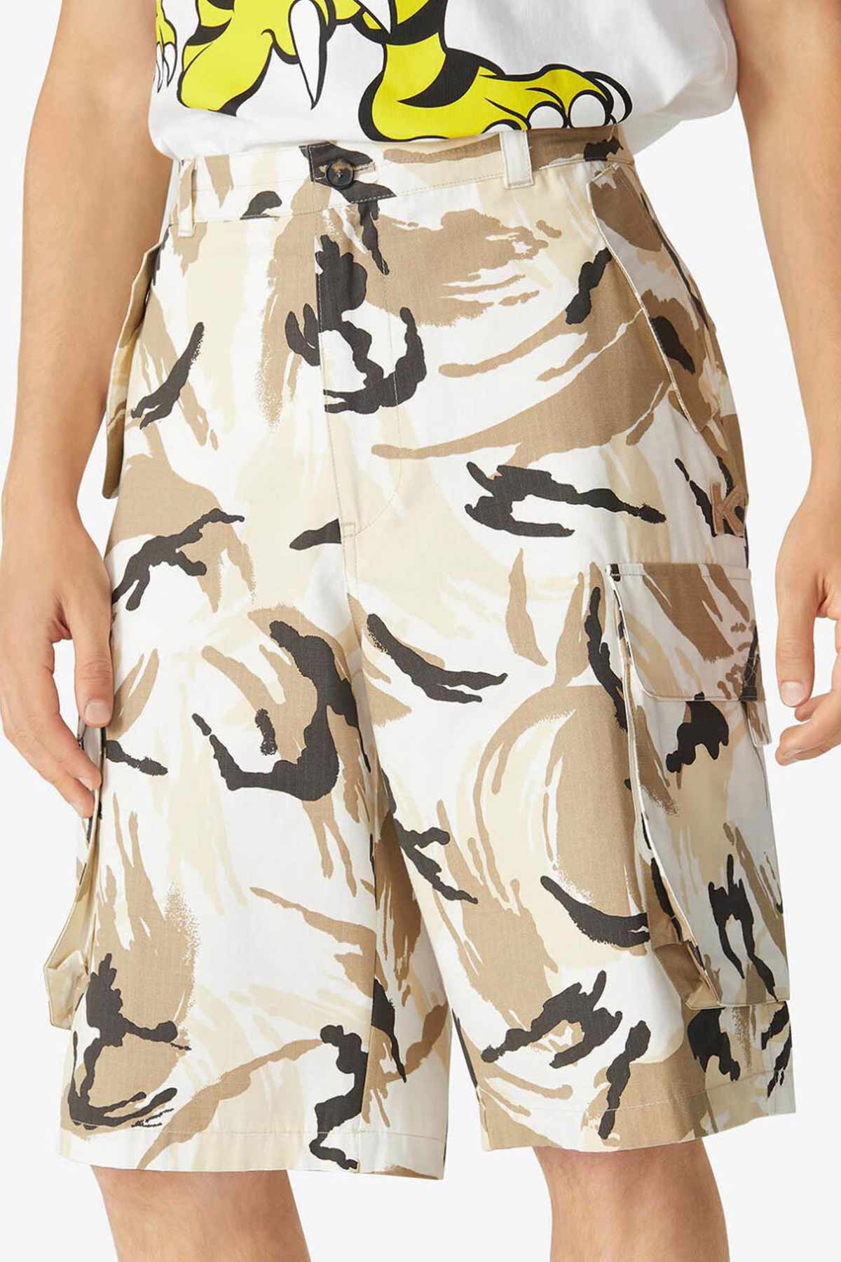 Kenzo Tropic Camo Desenli Kargo Şort-Libas Trendy Fashion Store