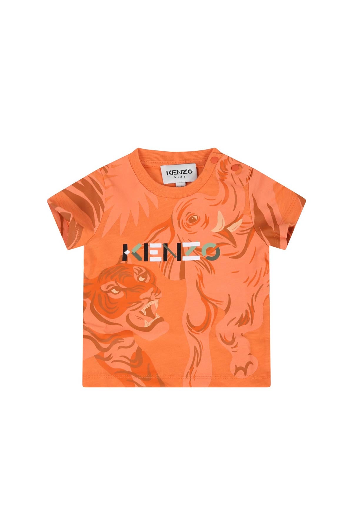 Kenzo Kids 12 Ay Erkek Bebek Renkli Logolu T-shirt-Libas Trendy Fashion Store