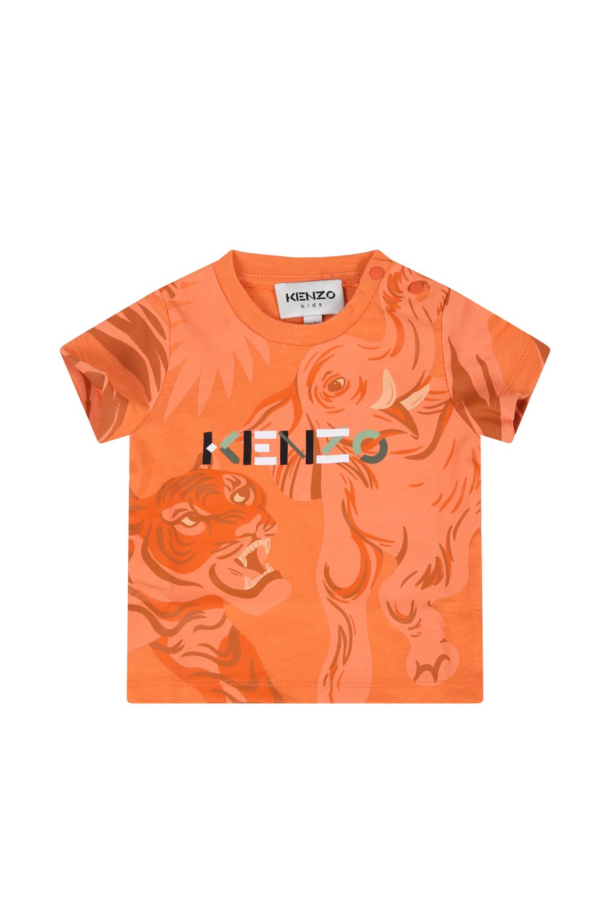 Kenzo Kids 2 Yaş Erkek Çocuk Renkli Logolu T-shirt-Libas Trendy Fashion Store