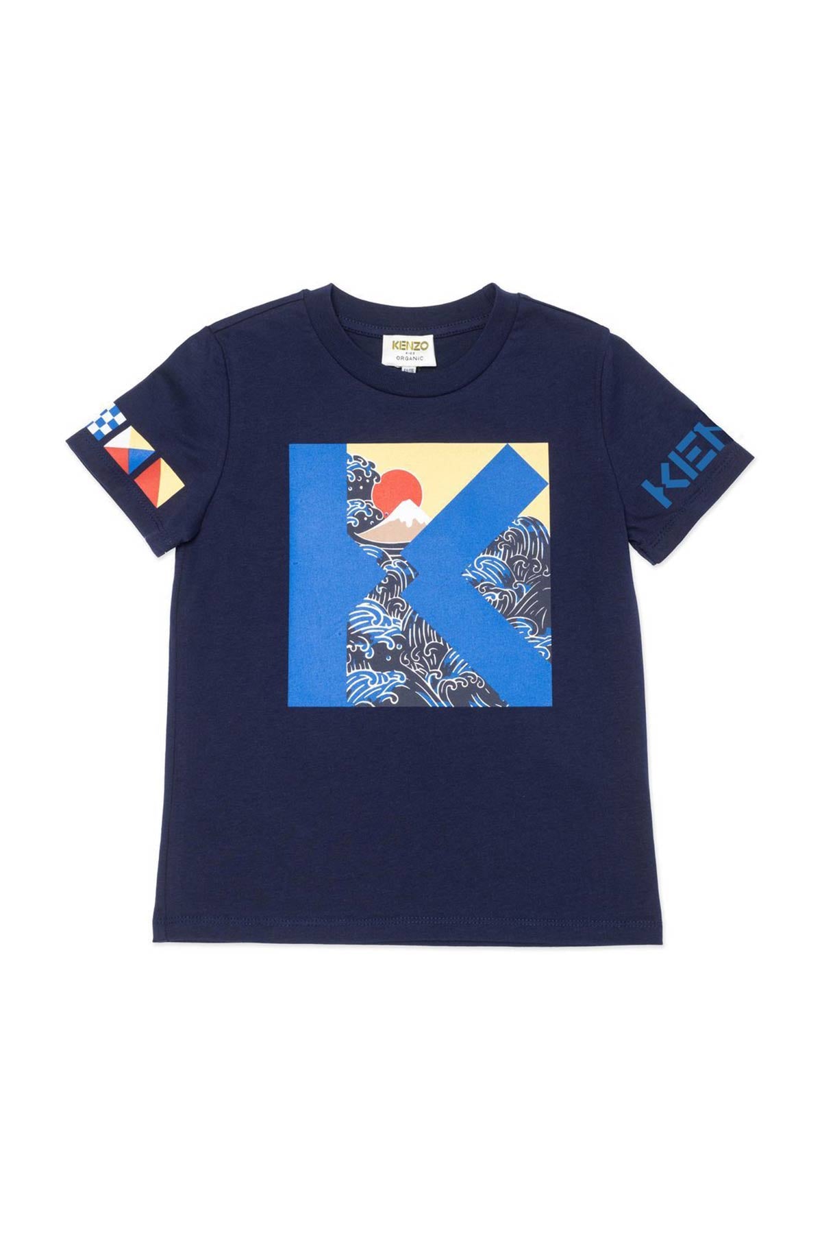 Kenzo Kids 8 Yaş Erkek Çocuk Logolu Marin T-shirt-Libas Trendy Fashion Store