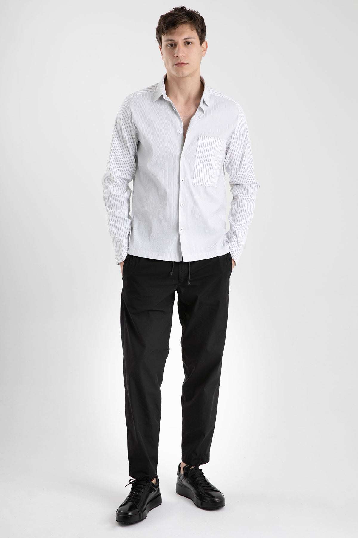 Transit Cep Detaylı Çizgili Gömlek-Libas Trendy Fashion Store