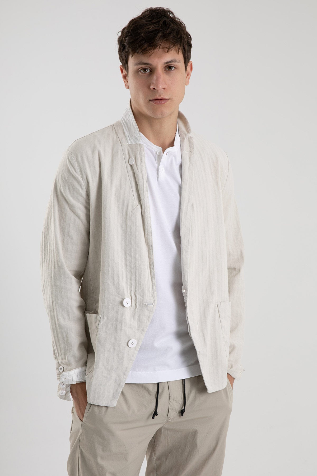 Transit Düğmeli Yaka Kısa Kollu T-shirt-Libas Trendy Fashion Store