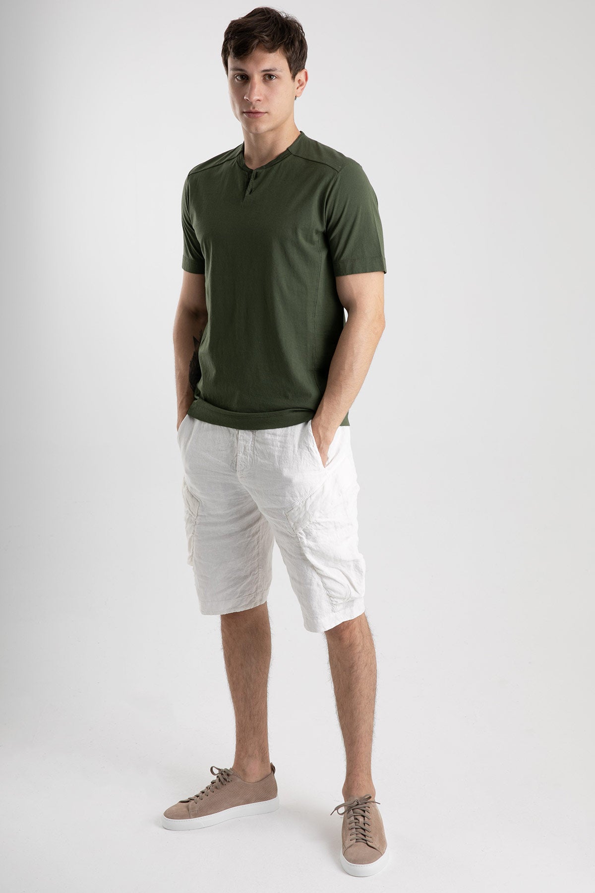 Transit Düğmeli Yaka Kısa Kollu T-shirt-Libas Trendy Fashion Store