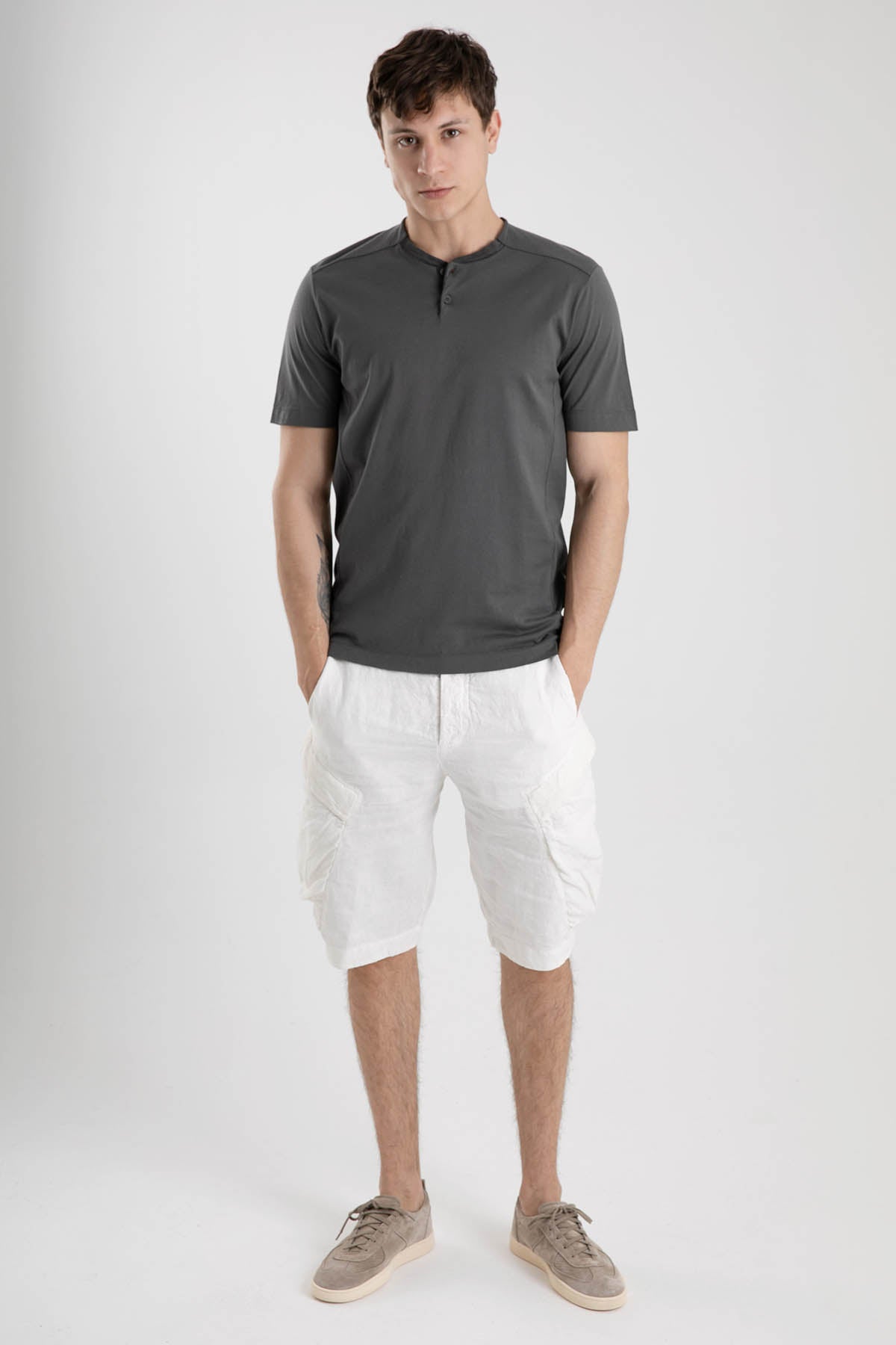 Transit Düğmeli Yaka Kısa Kollu T-shirt-Libas Trendy Fashion Store