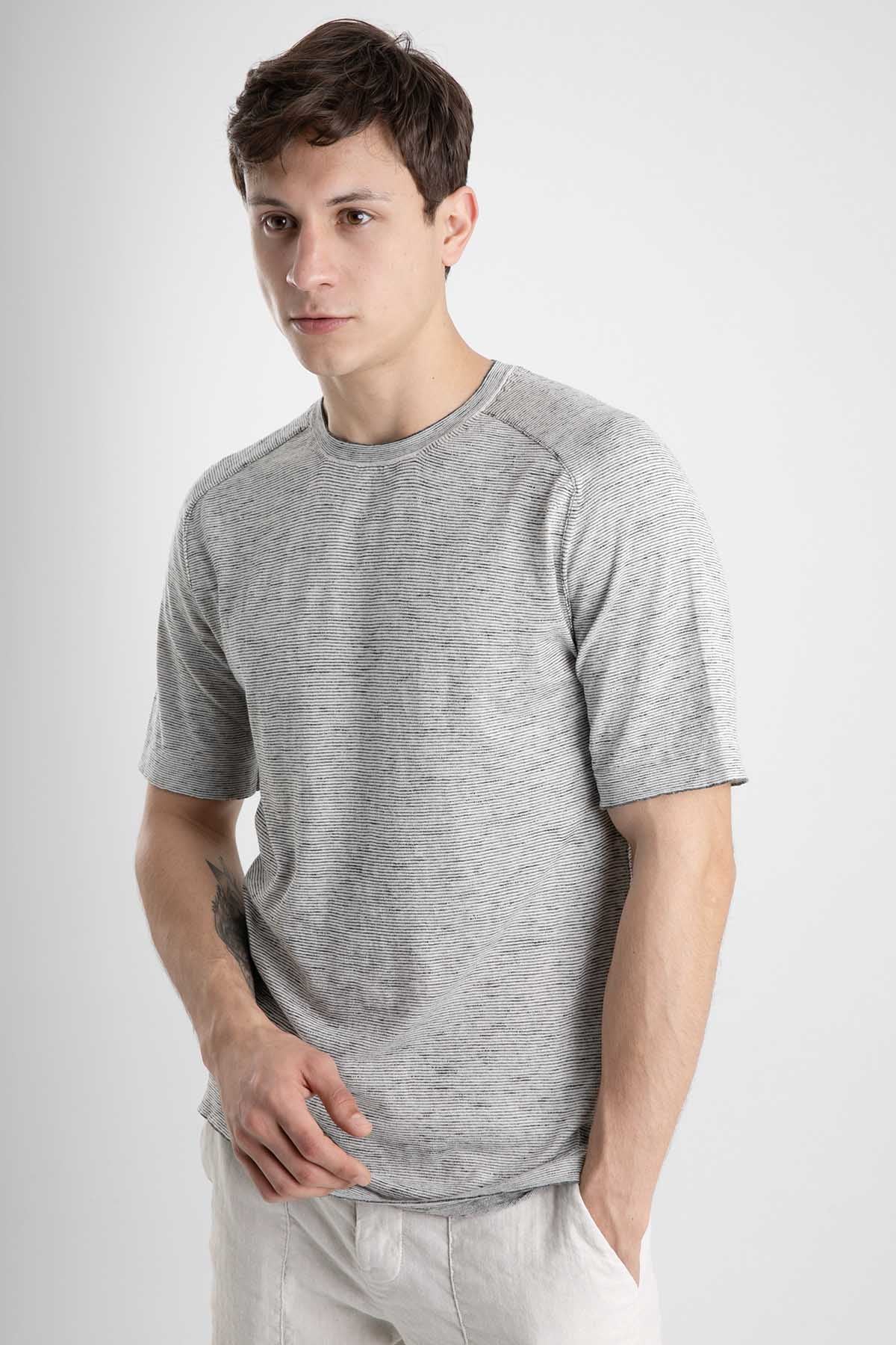 Transit İpekli Çizgili T-shirt-Libas Trendy Fashion Store