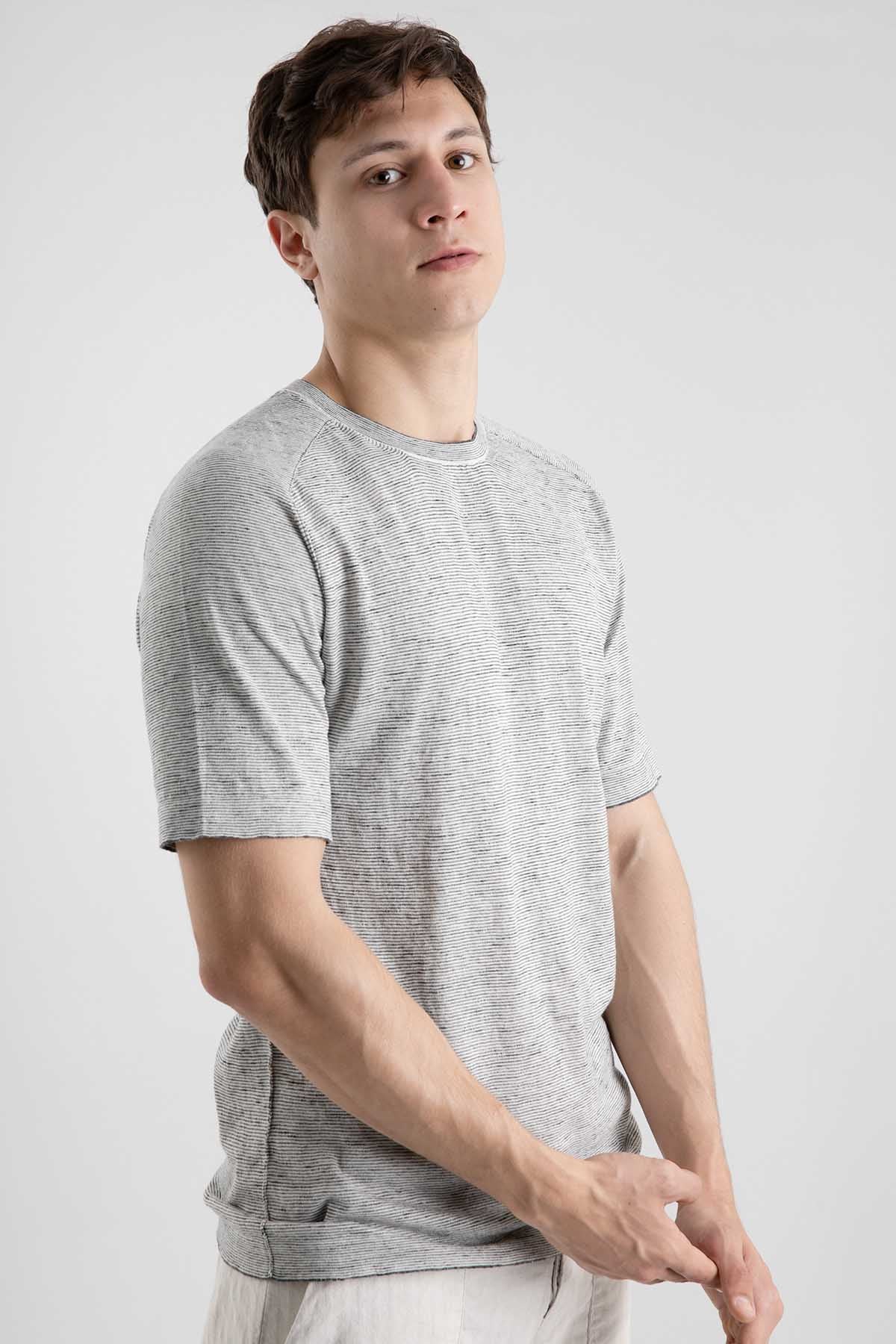 Transit İpekli Çizgili T-shirt-Libas Trendy Fashion Store