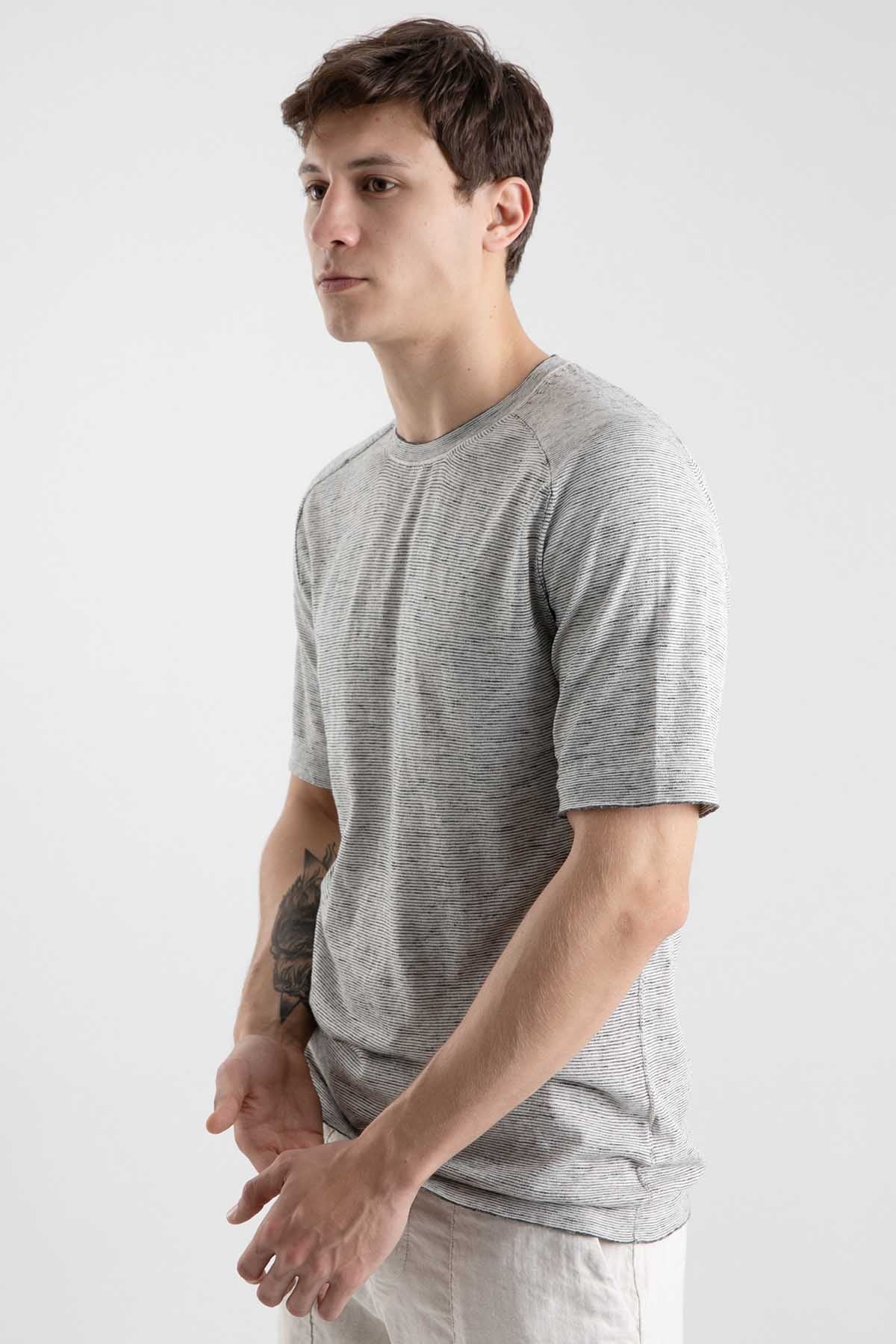 Transit İpekli Çizgili T-shirt-Libas Trendy Fashion Store