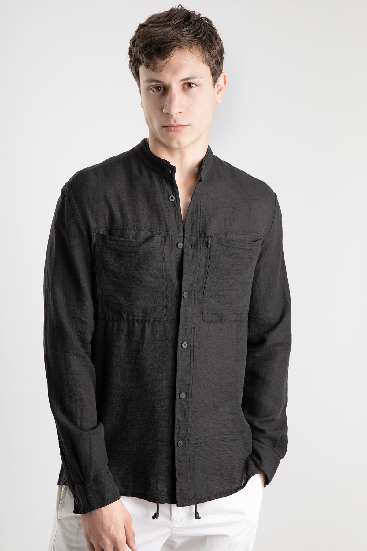 Transit Keten Karışımlı Hakim Yaka Gömlek-Libas Trendy Fashion Store